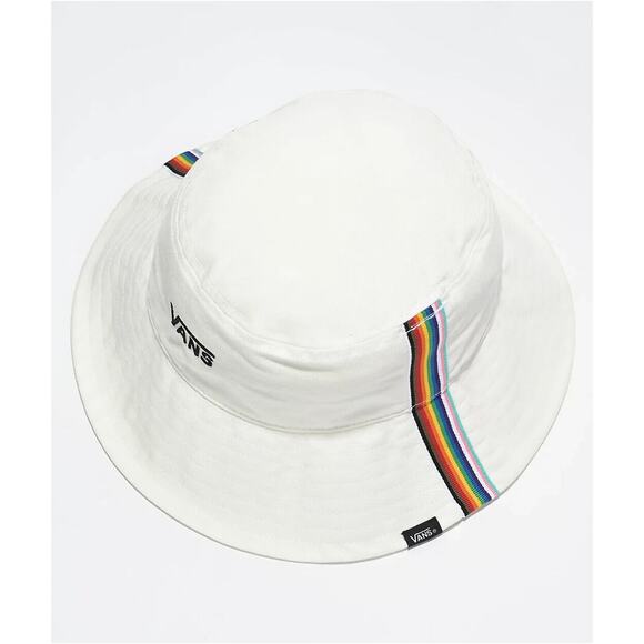 NEW Vans Pride 22 Bucket Hat White Rainbow Stripe 7641 Unisex Size Medium/Large - Picture 3 of 3